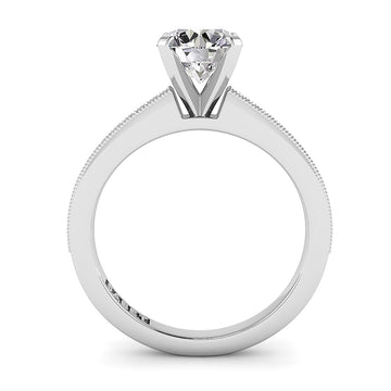 Round Diamond Engagement Ring Set .11ct with Milgrain